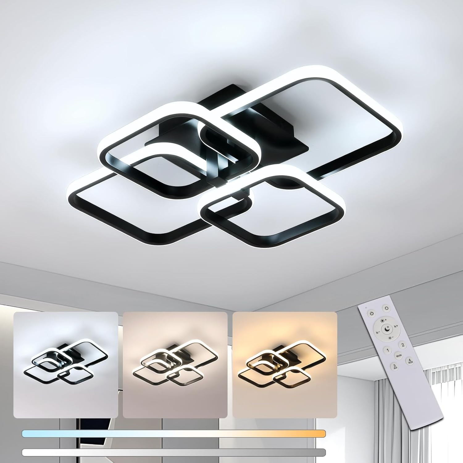 Plafoniera LED Soffitto 48W 5400LM Dimmerabile: Luce Su Misura Casa