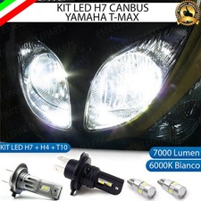 COPPIA LAMPADE LED H7 + H4 + T10 7000 LUMEN YAMAHA T-MAX 6000K NO AVARIA LUCI