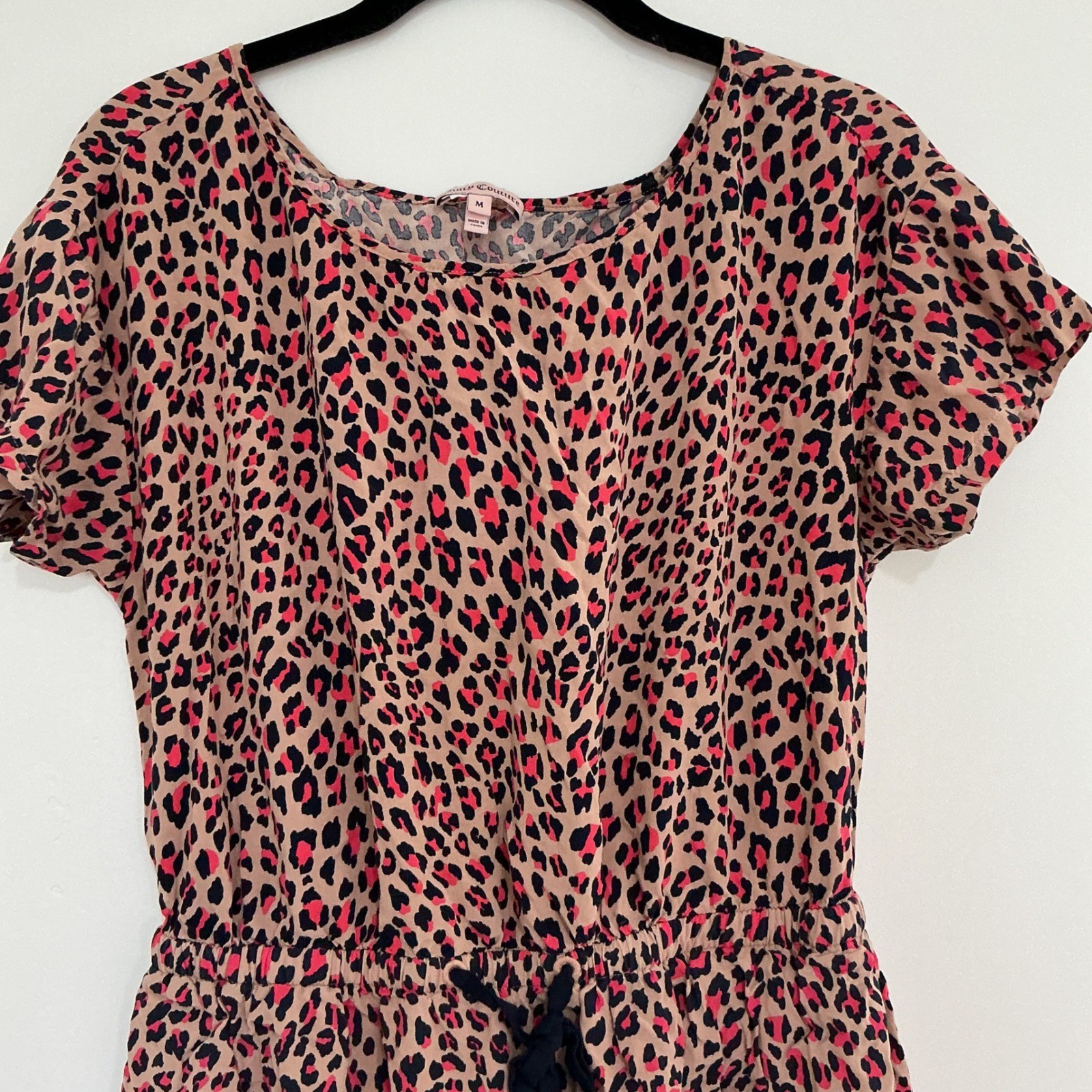 Juicy Couture Leopard Print Drawstring Waist Dres… - image 2