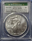 A 2021 (P) T1 SILVER EAGLE PCGS MS69 EMERGENCY PHILADELPHIA LABEL