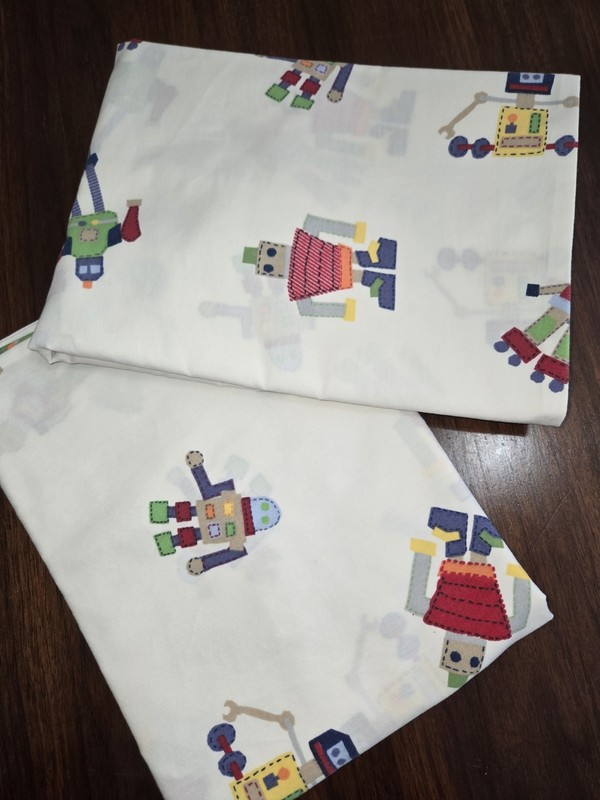 Pottery Barn Kids Robot Pillowcases Standard Shams Pair