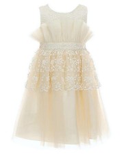 NEW Bonnie Jean Girls Size 7 "IVORY EMBROIDERED LACE" Ruffle Bodice Dress NWT