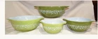 VINTAGE PYREX CINDERELLA MIXING BOWL SET OF 4 BEAUTIFUL GREEN-Spring Blossom