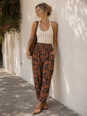 NWT! Free People Olympia Printed Harem Balloon Pants