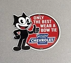 VINTAGE FELIX CHEVY CHEVROLET PORCELAIN SIGN CAR GAS TRUCK OIL MOTORCYCLE
