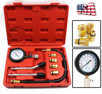 #ad Petrol Gas Gasoline Engine Compression Cylinder Pressure Gauge Tester Test Kit $29.99