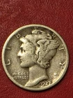 ROARING TWENTIES  SILVER  :  1927-D MERCURY DIME  Fine+  Low Mintage of 4.8 Mil.