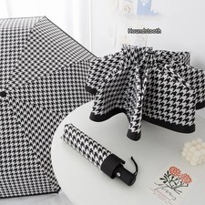 umbrella,Windproof,rainproof,houndstooth,Fashionable British style sunshade umbr