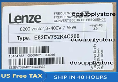 E82EV752K4C200 NEW LENZE E82EV752_4C200 Inverter 8200 Vector 7.5kW