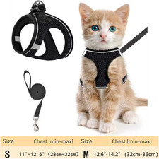 Cat Harness and Leash for Walking Escape Proof, Adjustable Kitten Vest Harness R