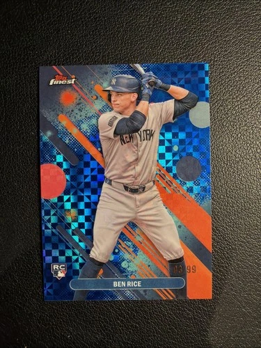 2025 Topps Finest Ben Rice Blue Checkerboard /99 RC Rookie Refractor
