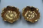 Vintage Stangl Granada 22kt Gold Bowls Flower Shaped 3410-Z Lot Of Two Mint MCM