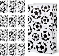 30 Pack Paper Soccer Party Favor Bag Candy Goodie Treat Bags Soccer Print Gift f