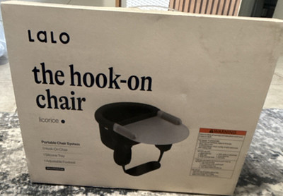 Lalo The Hook-On Chair Portable Hook-On High Chair, Black (Licorice)