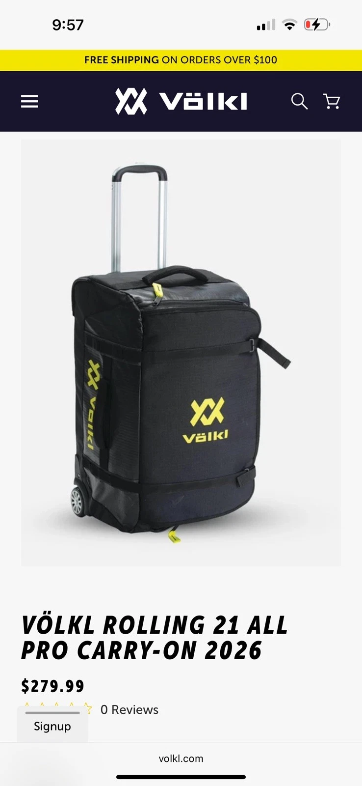 Volkl Rolling All Pro Carry-On Travel Bag