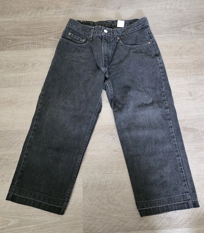 Jeans Levi 550 para niños Husky negro calce relajado Y2K denim 31x25 (30x21) mayo 2001 Foto 3 de 4