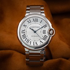 Cartier Ballon Bleu W6920046 Silver dial Box & Papers 36mm Bracelet