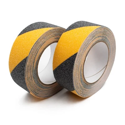 FINEST-FOLIA 2 Rotoli Nastro Adesivo Antiscivolo 10m x 50mm Nastro Antiscivolo Grip Tape Giallo Nero