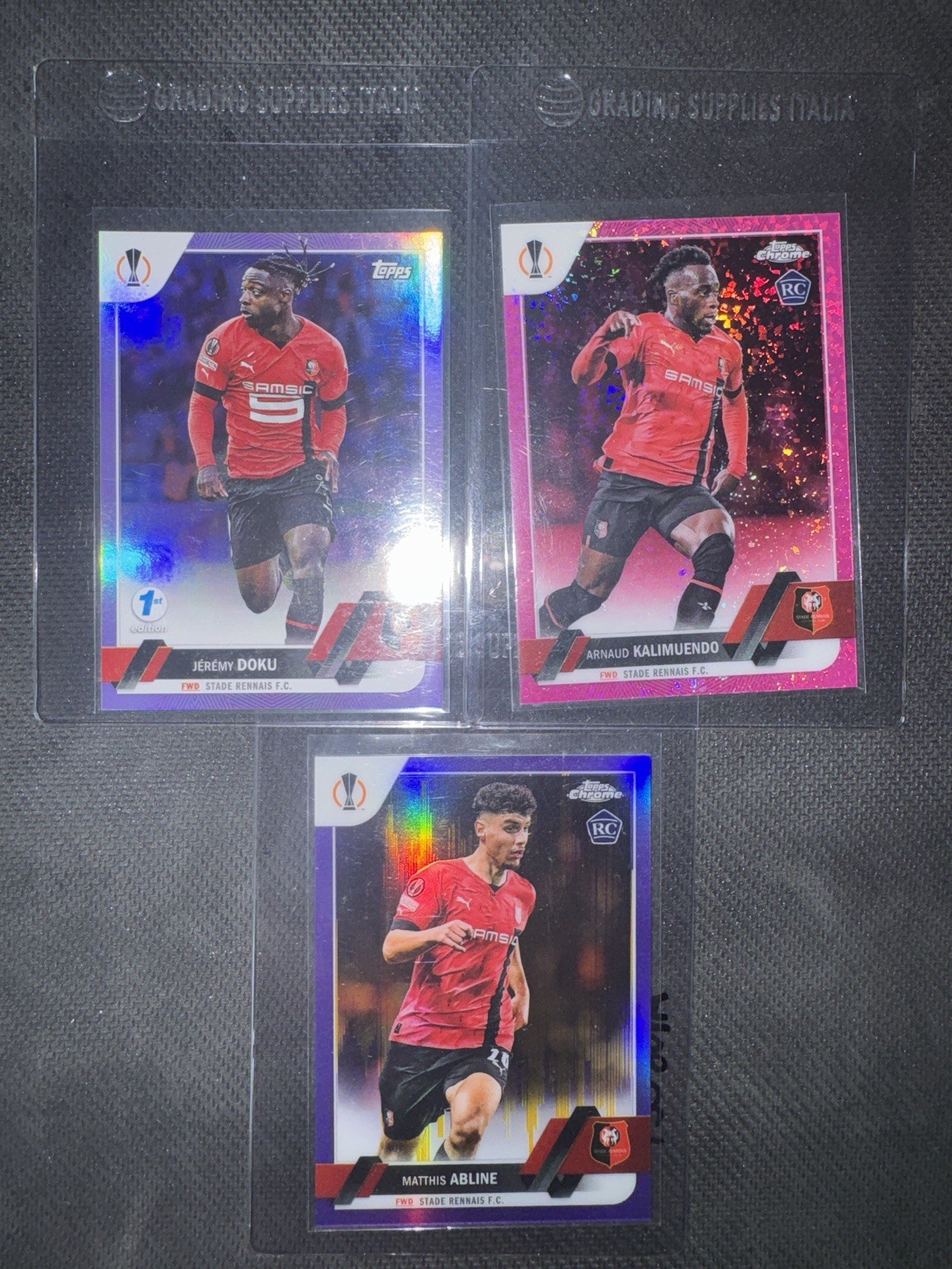 Topps Chrome UEFA Europa League 2021/22 Stade Rennais 3 card RC/Par num #167