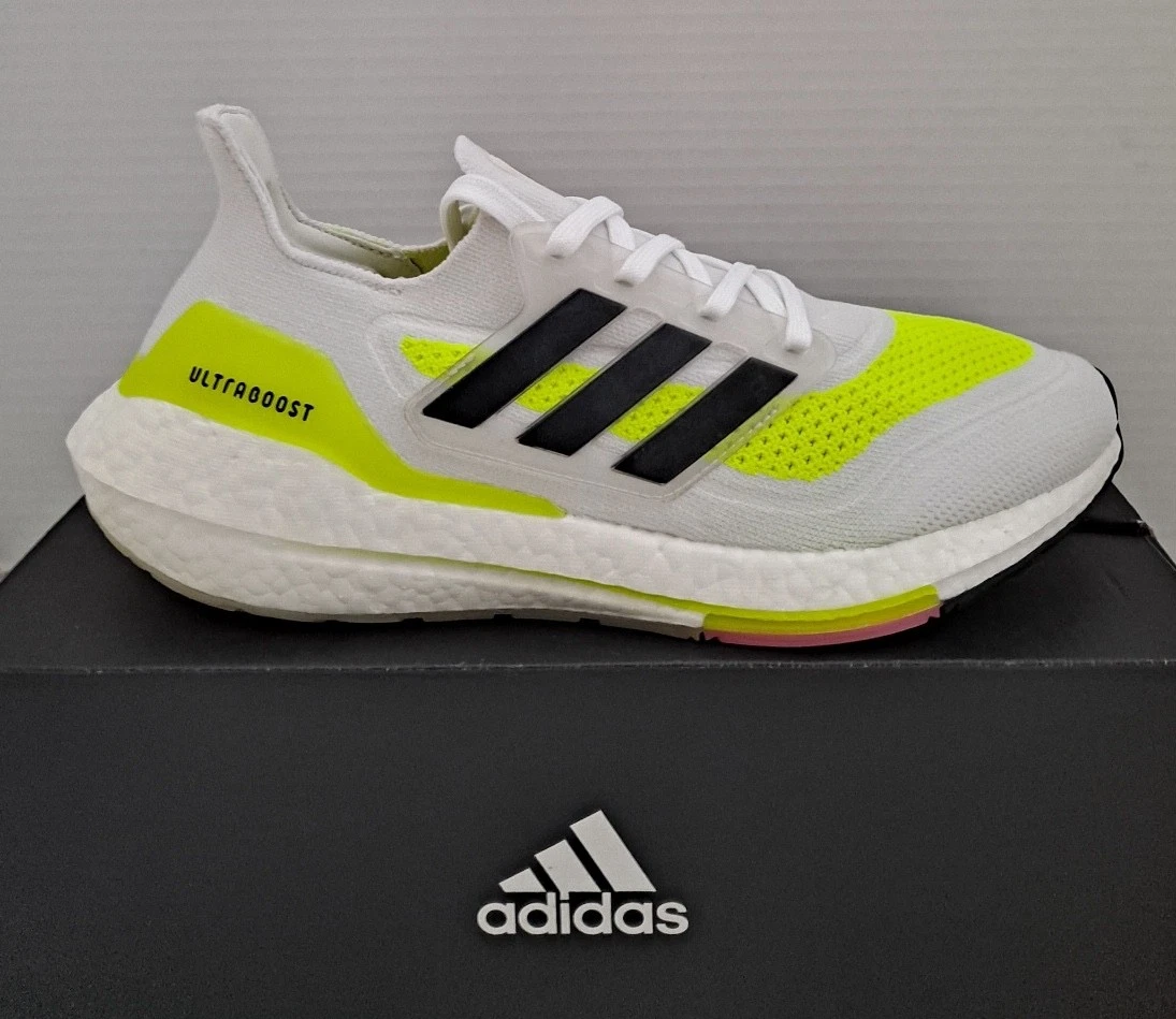adidas UltraBoost 21 White Solar Yellow | eBay