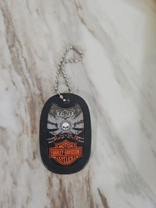 Harley Davidson Keychain Dog Tag Zipper Pull Biker Sturgis 