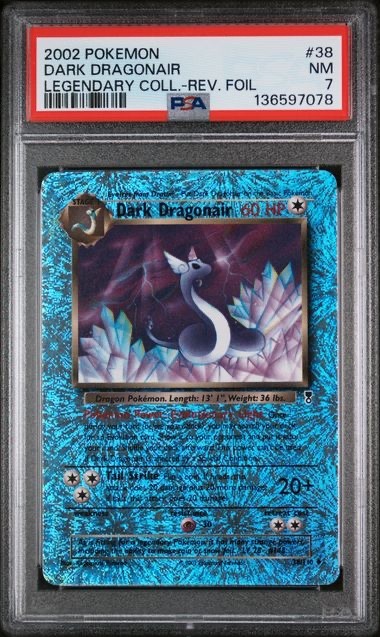 2002 POKEMON LEGENDARY COLLECTION #38 DARK DRAGONAIR-REVERSE FOIL PSA 7 NM