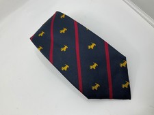 NWOT HARRODS KNIGHTSBRIDGE Tie 100% Silk Stripe Scottish Terrier  3.75x56. PP4