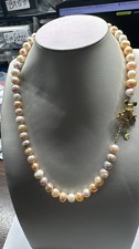 Ultra Rare Disney 10mm Pearl 20" necklace w/ GT Mickey Mouse Lobster clasp A150