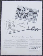 It Pays to Fly Have More Fun 1950s Life Magazine Magazine Advertisement