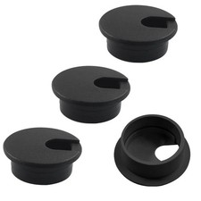 4 Pcs 1-3 8 Inch Black Desk Grommet, Plastic Cable Hole Cover Desk Wire Cord Org