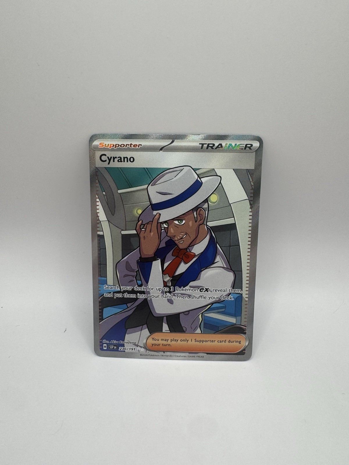 Pokemon TCG Cyrano 230/191 Trainer Ultra Rare Full Art Surging Sparks NM