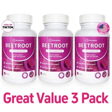 3X Rosabella Organic Beet Root 60 Capsules Natural Energy Boost Blood Pressure