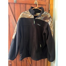 Remington Mens Fleece Jacket Large Brown Camo Full Zip Outdoor Hunting 90500BNL