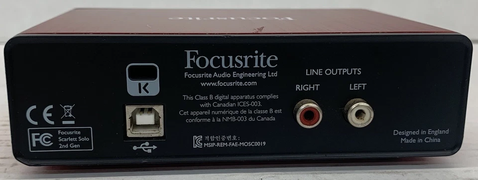 Focusrite Scarlett Solo 2nd Gen USB Audio Interface with USB Cable - NICE - Image 2 of 4