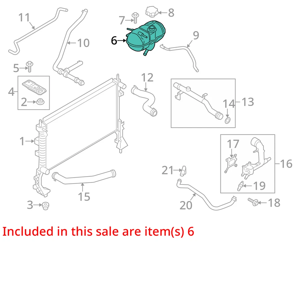 Ford Mustang 2016 botella de desbordamiento de refrigerante fabricante de equipos originales 63 k millas - LKQ431011126 Foto 4 de 4