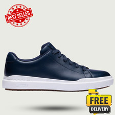  FASH SALE Cole Haan Mens Classic Court Blue Navy Leather Sneakers Medium