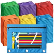 Pencil Pouch for 3 Ring Binder, Bulk Pack 3-Holes Zipper Pencil Pouches in 288