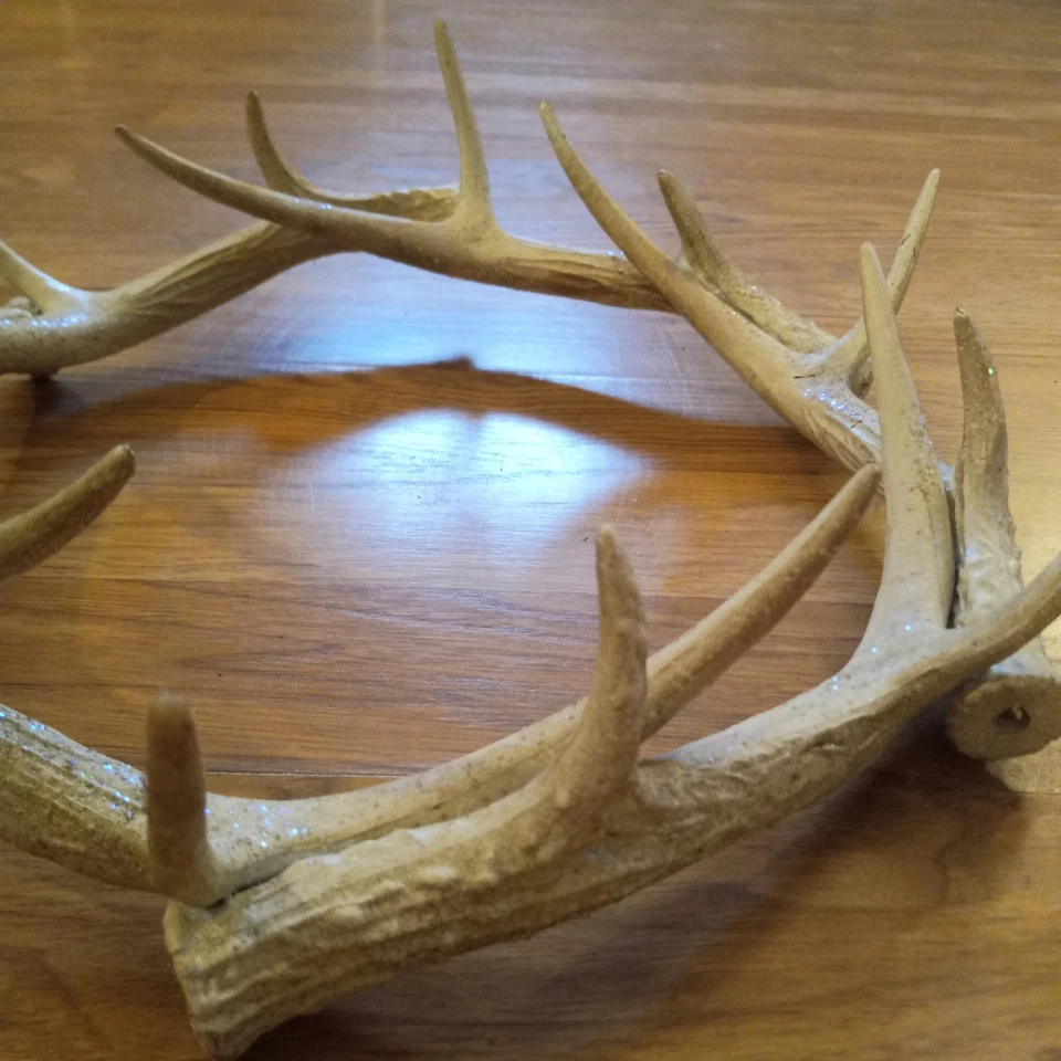 Corona redonda de cuerno de ciervo taxidermia imitación 12" mesa centro de mesa anillo o pared Foto 4 de 4