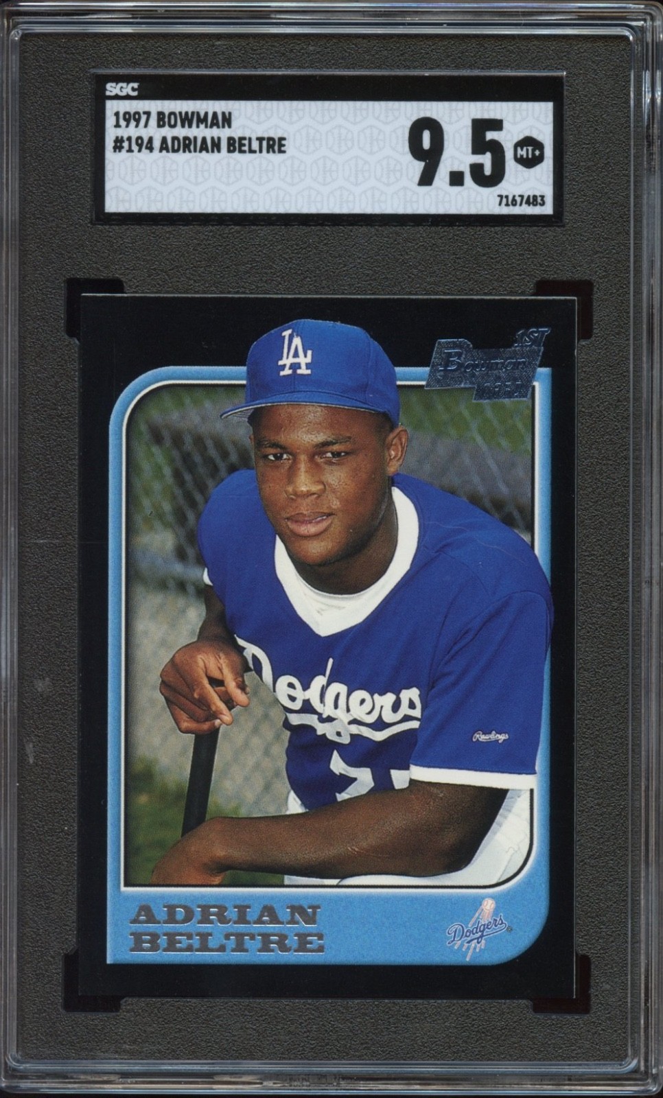 1997 Bowman Adrian Beltre #194 - HOF Rookie RC - SGC 9.5 MINT+