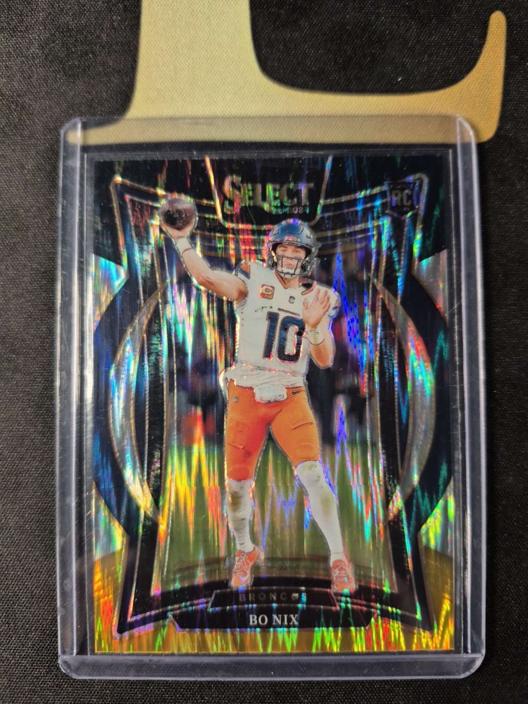 2024 Panini Select - Concourse Bo Nix #30 Black & Gold Shock Prizm (RC)
