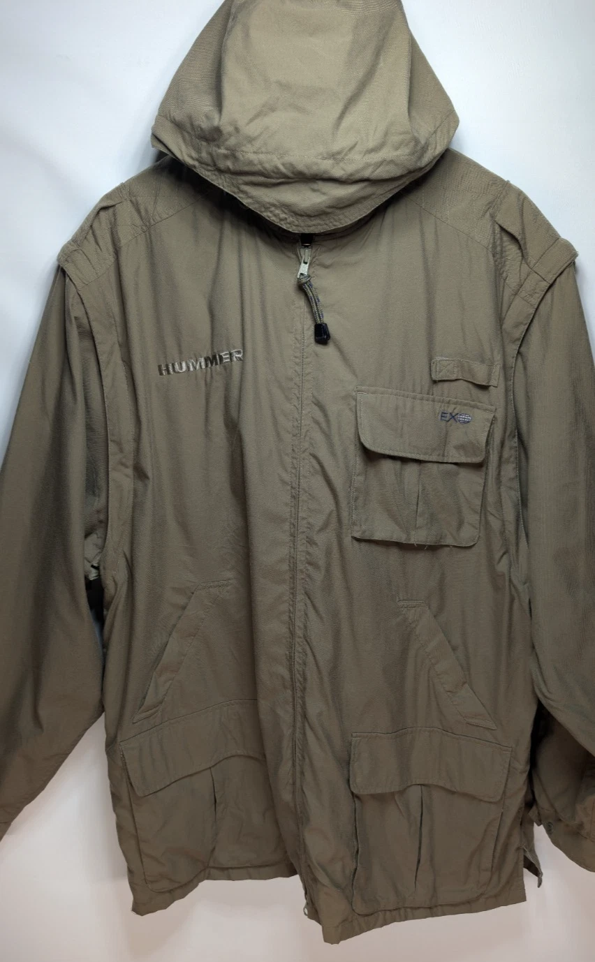 Exofficio Jacket Mens XL Utility Detachable Sleeves Color khaki Convertible Vest
