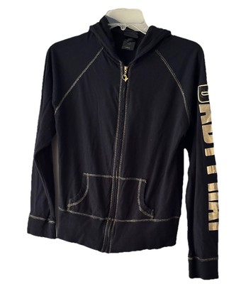 Vintage Baby Phat Y2k Zip Up Hoodie Sz L Black/gold Goth Dark Fairy Lightweight