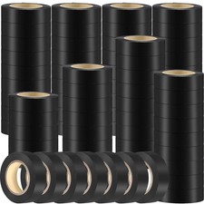 60 Pack Electrical Tape 3/4 in x 65 ft Waterproof Wire Insulation 600V Black PVC