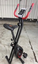 UltraSport Upright Exercise Bike Black/Red, Adjustable Seat, LCD, Pulse Sensor