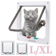 Large Cat Door Outer Size 9.9" X 9.2" 4 Way Locking Cat Flap Door Interior US
