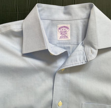 BROOKS BROTHERS men's Supima cotton shirt Classic non-iron l/s 15 - 33 lt. blue