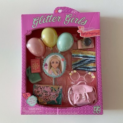 Glitzer Mädchen Puppenvisier für leuchtende Augen Reiseset Zubehör