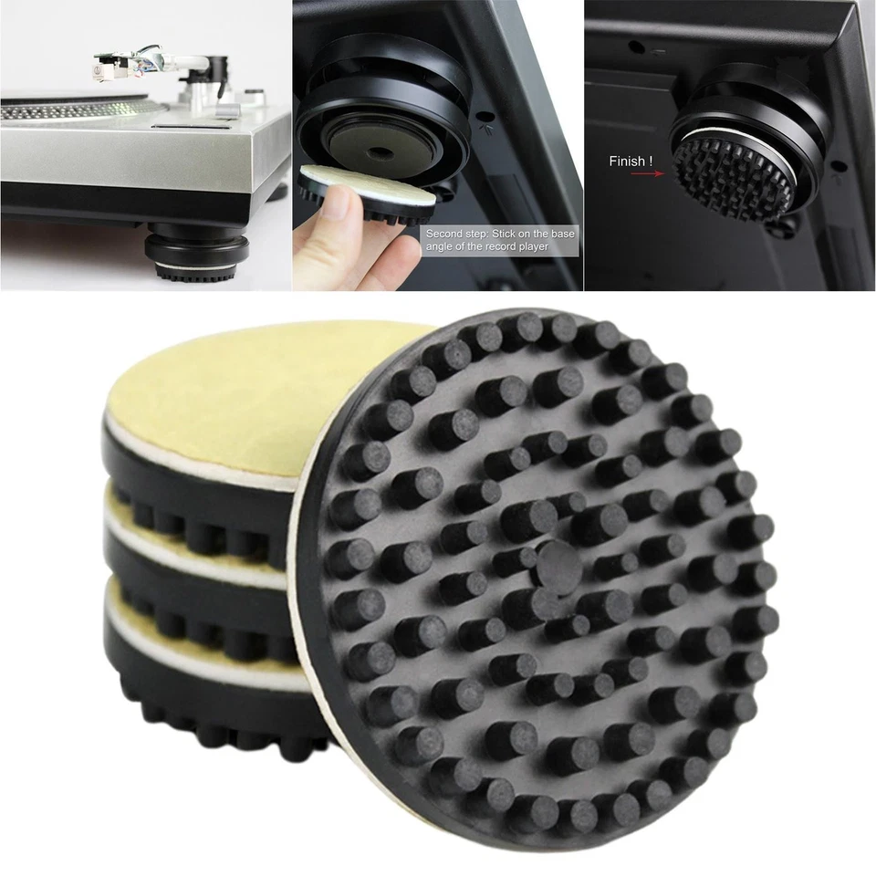 Lot de 4 Pieds d'Isolation Platine Anti-Vibration pour Tourne Disque Vinyle - Photo 4/4