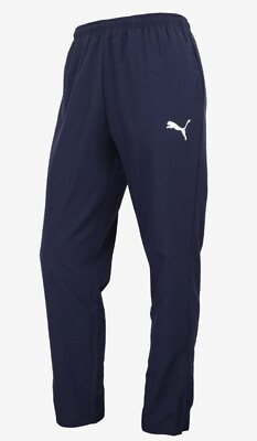 Puma Men Team Rise Side-Line Pants Sweats Navy Training Jogger GYM Pant 65732706