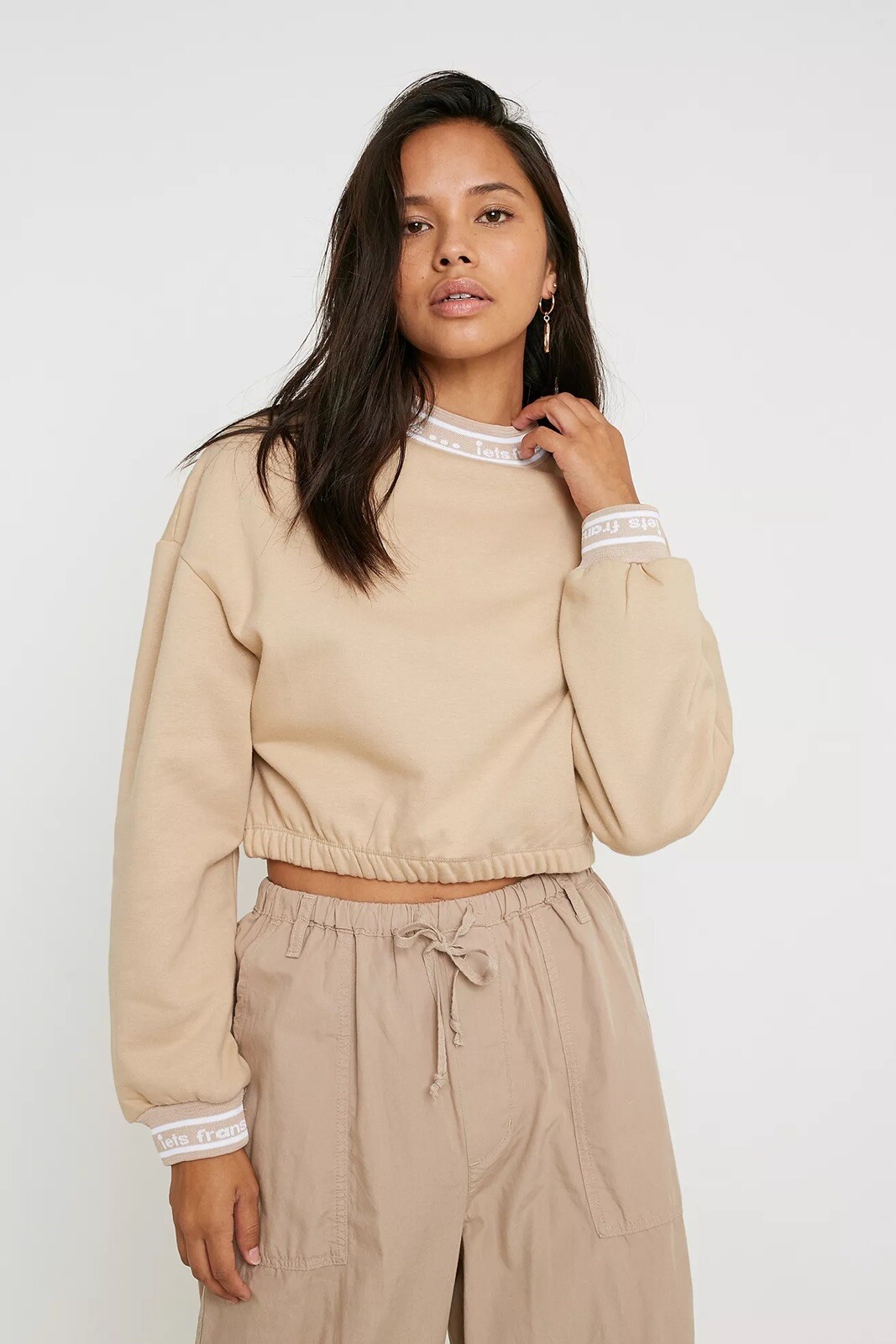 Bubble Hem Crew Neck Sweatshirt Small 